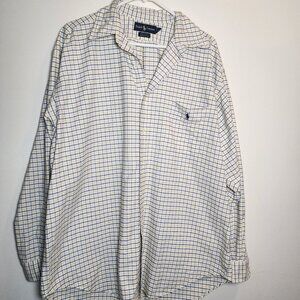 Ralph Lauren Mens BIG L Plaid Classic Fit Button 100% Cotton Long Sleeve Thick
